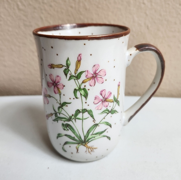 VTG 70s Takahashi Speckled Stoneware "Wild Pink" Coffee Cup/No. 101 - Picture 1 of 4